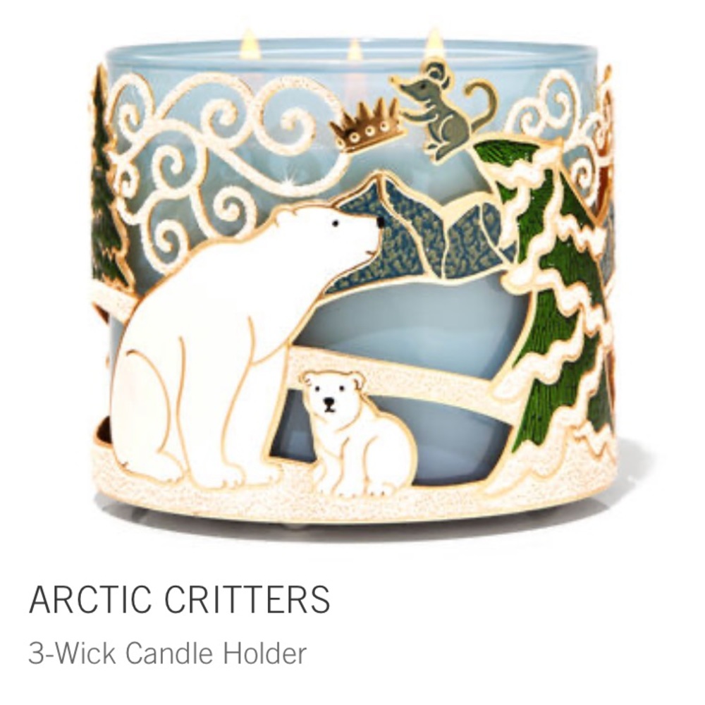 Arctic critters 3 wick candle holder